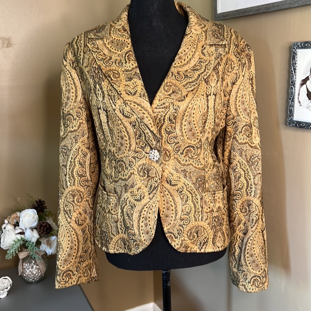 Vintage inspired Paisley jacket; sz. 16